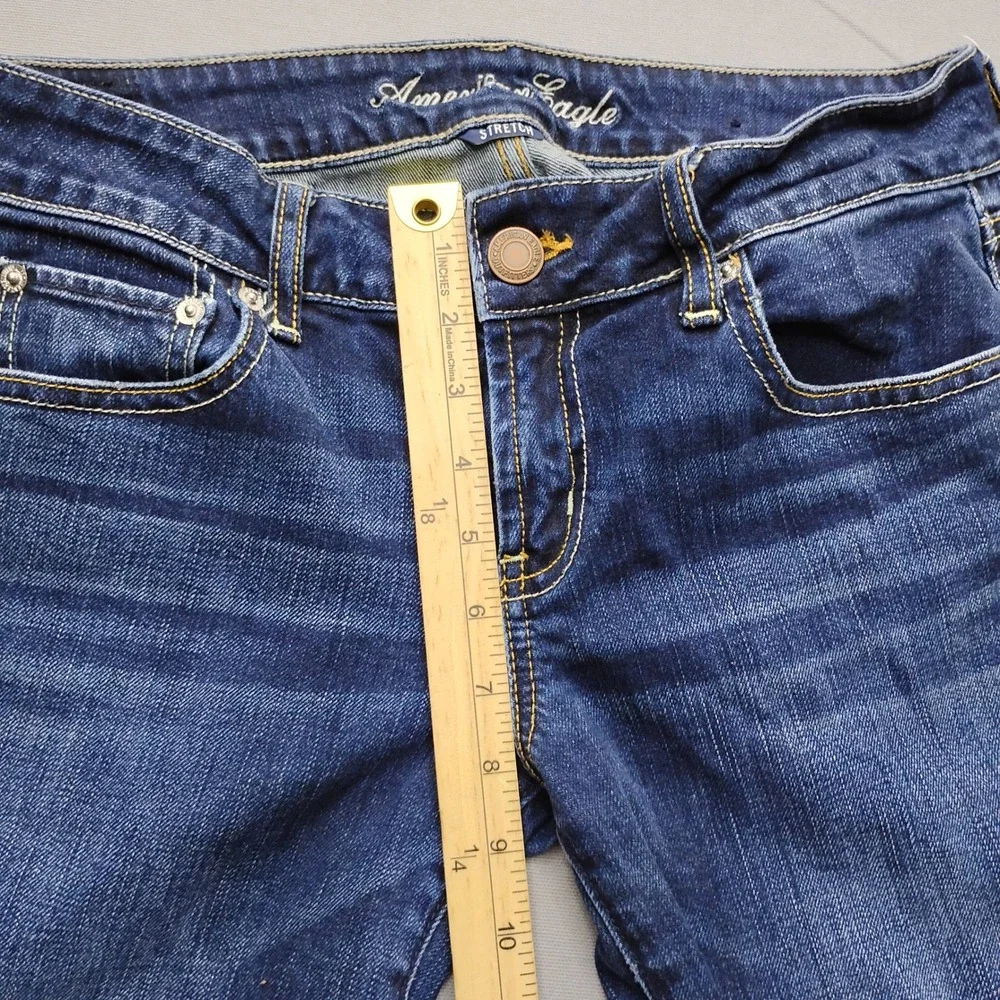 American Eagle Favorite Boyfriend Jeans Womens 10 Regular Dark Wash Stretch